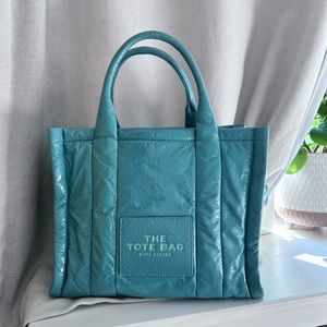 Crinkle Leather Medium Tote Bag